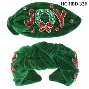 Diadema Navideña Hecha a Mano con Cuentas Verdes y Diseño de Gorro de Santa, Accesorio Festivo para el Cabello para Mujeres, Ideal para Fiestas - Product Image 3