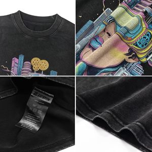 Camiseta Oversize de Algodón para Hombre con Hombros Caídos, Manga Corta, Estilo Urbano Holgado, para Uso Diario - Product Image 4