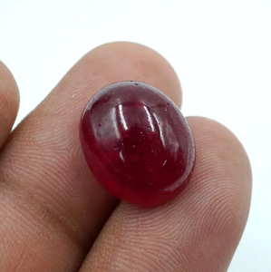 พลอยบลูรูบี้ทรงคาโบชอง น้ำหนัก 18.60 กะรัต รูปทรงวงรี 16x13x8 มม. HAYAAT GEMS พลอยทับทิมธรรมชาติสำหรับทำเครื่องประดับ - Product Image 5