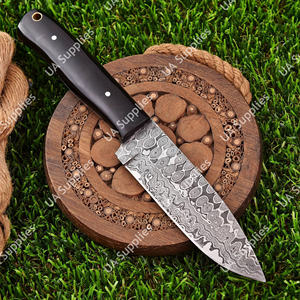 มีดทำมือเหล็กดามัสกัสทรงหยดน้ำ ด้ามไมคาร์ต้า คมกริบ สำหรับล่าสัตว์ ตั้งแคมป์ พกพาประจำวัน งานอุตสาหกรรม DIY - Product Image 6