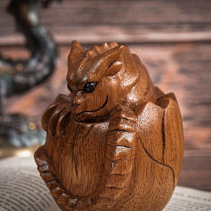 Statue de dragon en bois de luxe sculptée, figurine décorative chinoise en bois, statue de dragon en bois OEM pour les détaillants - Product Image 2