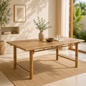 Wholesale Bamboo <b>Dining</b> <b>Table</b> Rectangular Natural <b>Table</b> for Indoor Outdoor Garden Restaurant Furniture Made in Vietnam OEM ODM - Product Image 1