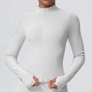 HYPEN SPORTS <b>Workout</b> Yoga <b>Jacket</b> Lightweight Zip Long Sleeve Crew Neck Athletic Slim Fit Tops Spandex/Nylon Breathable - Product Image 4