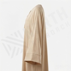 Stylish Islamic Modest Satin Dress Hijab Kaftan Abaya Women Long Sleeve Tops Customized Color Fashion Apparel Wears - Product Image 3