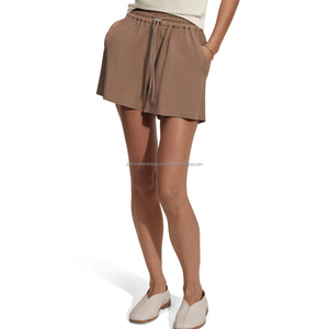 Shorts de sport respirants à taille haute pour femmes, décontractés, confortables, pour l'été, 100% coton, taille élastique, séchage rapide, nouveau style 2024 - Product Image 6