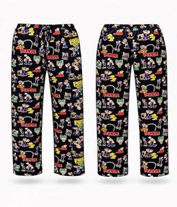 Pantalon droit classique léger pour homme, de haute qualité, imprimé sur toute la surface, avec fermeture élastique et cordon de serrage - Product Image 1