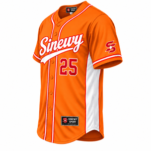 Camiseta de Béisbol Deportiva Sinewy para Hombre, Naranja 25, Absorbe la Humedad, Impresión Sublimada, Corte Regular, Manga Corta, Ropa Deportiva para Adultos - Product Image 4