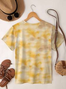 Women's Horse Print Casual Personalized Short Sleeve T-Shirt Knitted Anti-Pilling T-Shirt <b>Tops</b> Loose Geometric Neck - Product Image 2