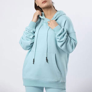 Survêtements surdimensionnés personnalisés pour femmes, 100% coton molletonné, style décontracté, ensemble jogging, sweat-shirt à capuche et pantalon de survêtement - Product Image 4