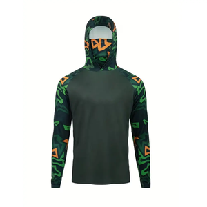 Chemise de pêche camouflage pour homme UPF 50 avec capuche, anti-UV, manches longues, pull-over pour adultes - Product Image 1