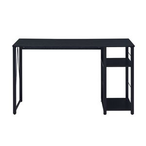 <b>Black</b> Rectangular <b>Computer</b> <b>Desk</b> with 2 Tier Shelf for Writing and Organization - Product Image 4