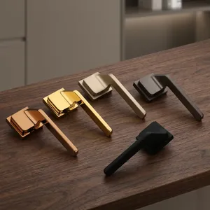 Modern Minimalist Mortis <b>Locks</b> Square Rose Lever Design Ambidextrous Easy Installation For Home Office Interior Doors - Product Image 5