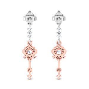 Pendientes de Oro Sólido de 14k con Diamantes Cultivados en Laboratorio de Corte Redondo, Diseño de Moda, Ideales para Regalo, Fiestas y Aniversarios - Product Image 4