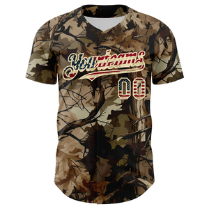Custom Camo Sublimated Baseball Jersey Full Button Breathable Polyester Short Sleeve Unisex Team Uniform Right Sleeve Logo All - Product Image 4