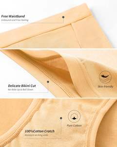 Calm Touch <b>Womens</b> Low-Rise Knitted Underwear <b>Panties</b> Breathable Cotton Soft Texture Flexible Stretch Balanced Waist Full - Product Image 5