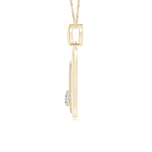 Colgante de Diamantes de Lujo en Oro de 10K, 14K, 18K y Plata 925, 935, Corte Brillante Redondo, Joyería de Boda para Mujer - Product Image 4