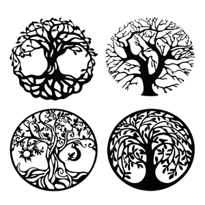 Manufacturer Wholesale Decorative Laser Cut Wall Panels Metal Black Round <b>Family</b> Tree of Life Wall Decoration - Product Image 5