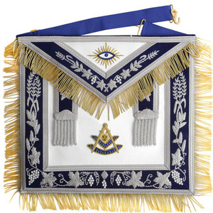 High Quality Lambskin Leather Masonic Stewards Apron with badge <b>Collar</b> Full Dress Apron hand embroidered 2026 - Product Image 5