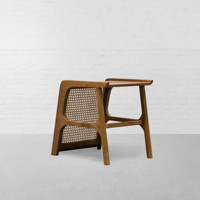 Table d'appoint en rotin tressé à la main style Calcutta, petite table basse pour espace restreint, table d'appoint pour salon de ferme