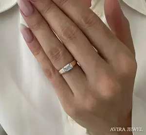 Moissanite Engagement <b>Ring</b> 1 CT <b>Emerald</b> Cut VVS1 VS1 Clarity Solid Gold White Yellow Rose Gold Women's Wedding Bridal Jewelry - Product Image 2