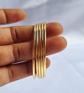 Nuevo diseño de brazaletes de latón con acabado dorado, brazaletes de metal de latón, joyería de moda 2026. - Product Image 4