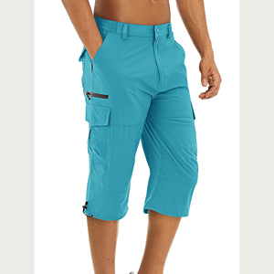 Pantalon Capri Homme OEM Respirant Couleur Unie Multi-Poches Cargo Tactique Décontracté Été Coton Élastique - Product Image 4