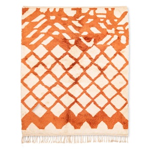 Tapis en laine Design de couleur jaune à fleurs pures, style marocain, noué à la main - Product Image 6