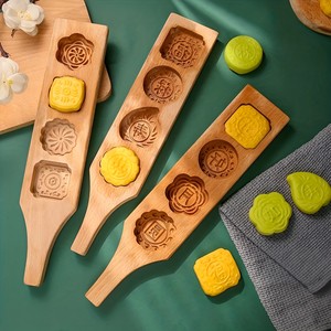 Ensemble de moules en bois pour mini gâteau de lune accessoires de cuisine bon marché moules en bois pour la cuisson des essentiels de cuisine pour maman - Product Image 5
