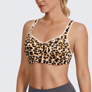 Women's Seamless Scoop Neck Sports Bra <b>Medium</b> Support Spaghetti Strap Solid Color Yoga Activewear <b>Brown</b> - Product Image 2