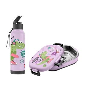 Juego de 6 fiambreras con calentador para niños para la escuela Tiffin Box Metal pulido con botella - Product Image 1