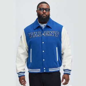 Veste universitaire unisexe personnalisée en laine à col montant, légère et de haute qualité, style décontracté, avec logo personnalisé, vierge - Product Image 1