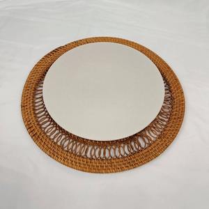 Grand set de table rond en rotin, idéal pour servir des plats chauds, des bols, des casseroles et protéger la table, fabriqué à la main en Inde - Product Image 5