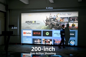 U002 Pro LED LCD Dust Proof 1080P 4K Ready HIFI Stereo Built-in <b>Speakers</b> Android 13 OS Smart <b>Projector</b> 1380 ANSI Lumens Glass - Product Image 5