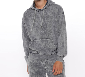 Conjunto Deportivo Gris para Hombre con Capucha, Color Sólido, Manga Larga, Pantalones Casuales con Cordón y Bolsillos, Transpirable, de Algodón, para Otoño - Product Image 4