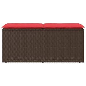 Banc de patio en polyrotin marron 43,3"x15,7"x17,3" avec coussin, mobilier d'extérieur élégant - Product Image 4