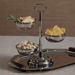 ชั้นวางขนมสแตนเลส 3 ชั้น ดีไซน์สวยหรู พร้อมถ้วยที่ถอดออกได้และถาดเสิร์ฟ - Product Image 1