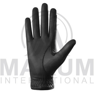 Gants de sport en cuir, à doigts entiers, respirants, longueur poignet, non doublés, design sportif noir pour activités de plein air - Product Image 2