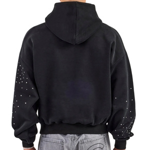 เสื้อฮู้ดดี้ผู้ชายผ้าฝ้ายพรีเมียม แขนยาว สไตล์ลำลอง สตรีทแวร์ รับผลิตตามแบบ (OEM) ขายส่งจากโรงงาน สำหรับตลาดสหรัฐอเมริกา - Product Image 4