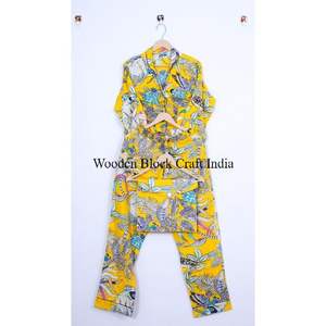 Conjunto de pijama con estampado de mono para mujer, ropa de dormir de algodón, pantalones de pijama para mujer, camisas de manga larga, conjunto de camisa de pijama a juego - Product Image 6