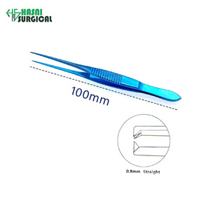 Pinces à tissus conjunctivaux droites dentelées de 0,5 mm en acier inoxydable, manuelles, certifiées CE, instruments chirurgicaux ophtalmiques - Product Image 4