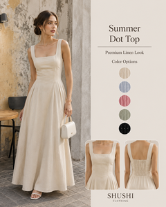 Vestido Largo Plisado Beige Chic de Verano para Mujer, Cuello Cuadrado, Cintura Natural, Ecológico, Ideal para Fiestas Casuales - Product Image 6