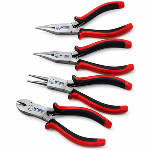Juego de 4 alicates profesionales para joyería: alicates de punta redonda, alicates de punta plana, alicates de corte y alicates de punta de cadena, con mangos ergonómicos antideslizantes para abalorios y alambre. - Product Image 1