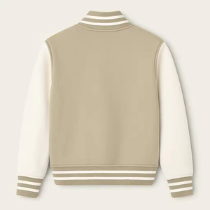 เสื้อแจ็คเก็ต Letterman สไตล์คลาสสิกสำหรับผู้ชาย ปักโลโก้ตามสั่ง คุณภาพพรีเมียม ตัวเสื้อทำจากผ้าขนสัตว์ผสม ทรงแฟชั่นแบบ Bomber Jacket - Product Image 2