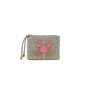 Pochette à monnaie personnalisée en forme de crabe avec de beaux coeurs pour filles, portefeuille cadeau de belle maman en perles, accessoire de mode - Product Image 1