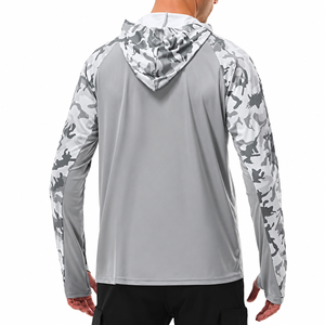 Sweat-shirt à capuche camouflage pour homme, manches longues raglan, séchage rapide, tricoté, coupe classique, décontracté, pour l'été - Product Image 4