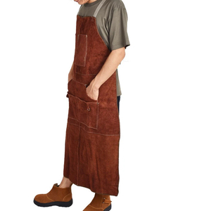 Tablier de soudeur en cuir de vachette robuste de haute qualité, résistant aux chocs thermiques et aux flammes, unisexe, pour restaurants et bars - Vente en gros - Product Image 3