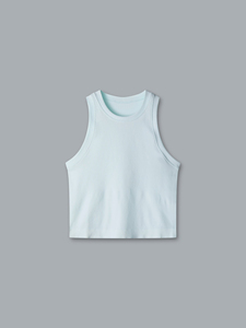 Camiseta sin mangas informal de poliéster/algodón para mujer, transpirable, lisa, para entrenamiento, personalizable, chaleco de fitness de verano con cuello redondo - Product Image 4