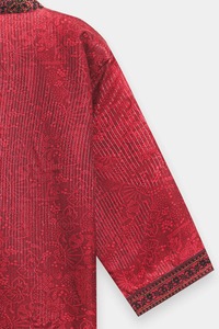 <b>Red</b> <b>Silk</b> Floor-Length Kurta Women Traditional Ethnic Wear India Pakistan Style Loose Fit All Seasons - Product Image 4