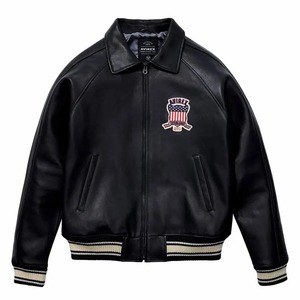 เสื้อแจ็คเก็ตบอมเบอร์หนัง Avirex USA พร้อมแพทช์ All Americans ขนาดสั่งทำพิเศษ - Product Image 1