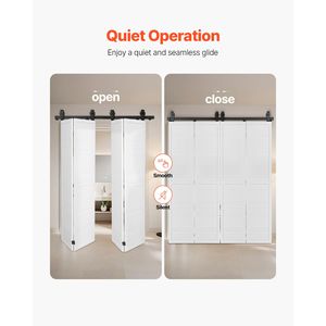 Kit Binario per Porta Scorrevole a Soffietto (Barn Door) da 52 Pollici, Montaggio Superiore, Resistente, Facile Installazione, Scorrimento Fluido e Silenzioso - Product Image 5